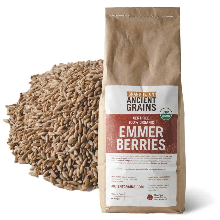 Grand Teton organic emmer berries, the usual farro