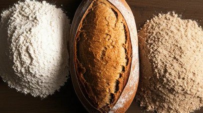 Bolted Flour: whole flour beside sifted/bolted flour for comparison